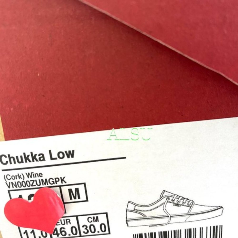 VANS Chukka Low Top Canvas Red Wine Casual Women’s Size 9 Sneakers VN000ZUMGPK - Picture 2 of 11